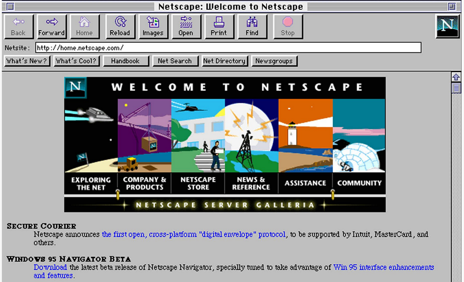The Netscape web browser dominated the market in the 90s