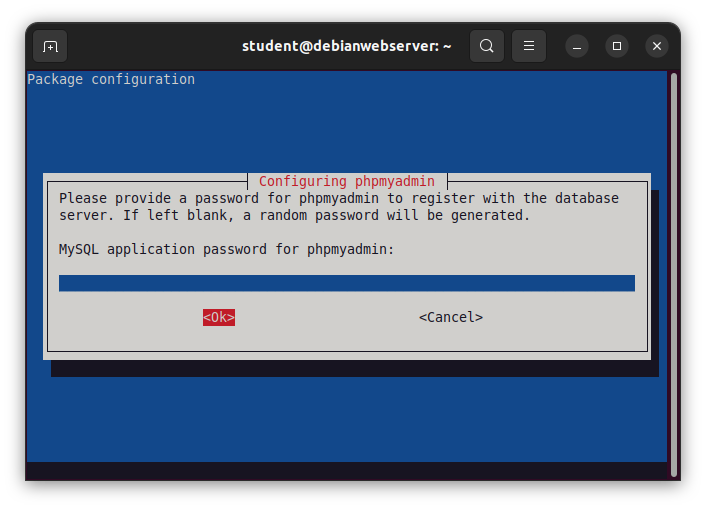 Set phpMyAdmin database password