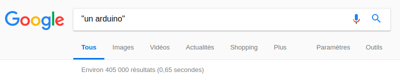 recherche Google sur Arduino au masculin
