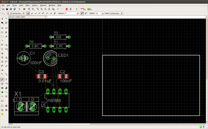 Affiche le contour de la carte