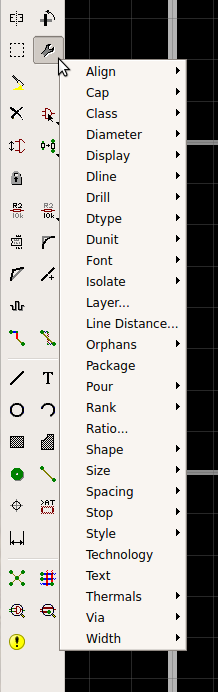 L'outil / icône CHANGE permet de modifier les élément du routage
