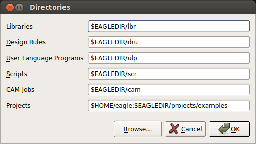 Configuration des répertoires de travail