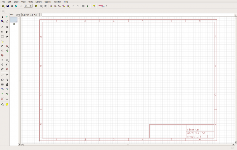 Espace de travail avec la grille affichée