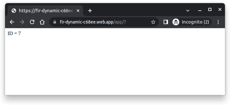 Dynamic web site deployed on Firebase hosting