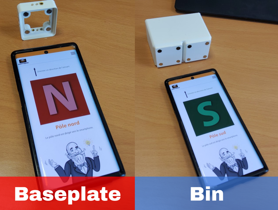 Vérifier la polarité des aimants dans les élément Gridfinity avec son téléphone