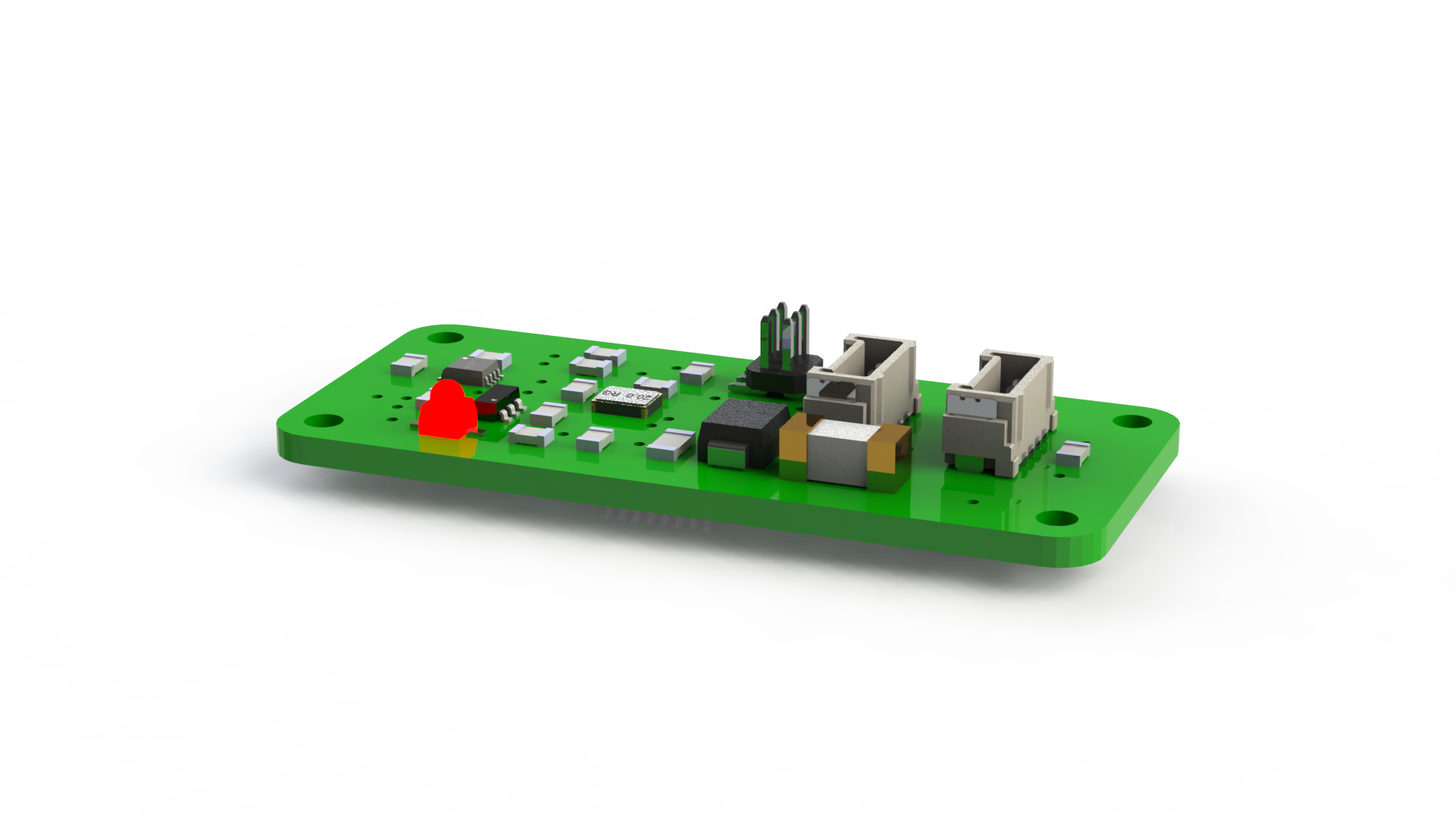 Vue 3D de la face arrière du capteur de distance TOF VL6180