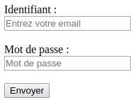 Exercice formulaire de connexion