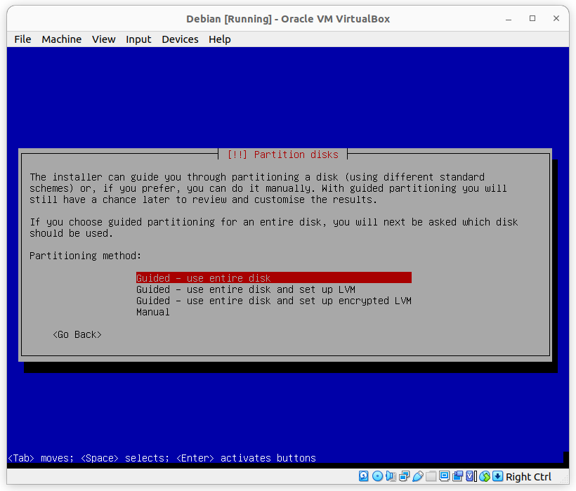 Partition des disques lors de l'installation de Debian 11