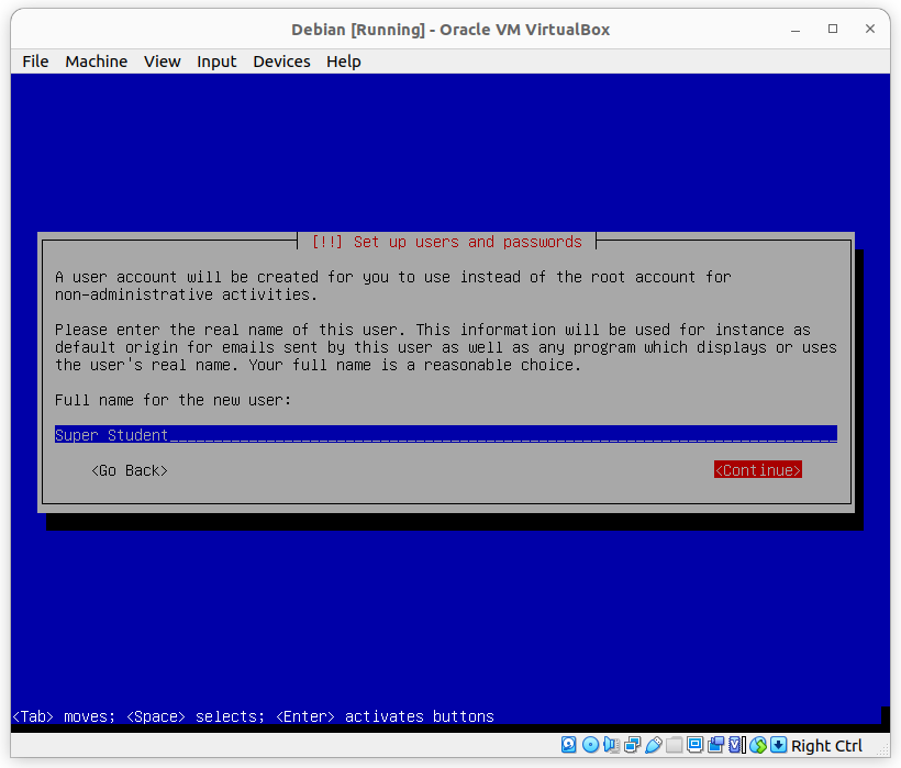 Création d'un nouvel utilisateur
